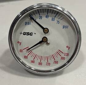199960 Ametek 2 1/2 Inch 75 Psig 320 Degree Gauge Good Preowned Condition Usg