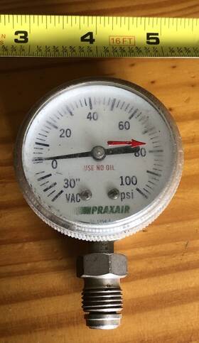 Mg-11w-1 Ametek Air Pressure Gauge 2 Inch Steel Case Bottom Mount 1/4 Npt 100 Psi/bar Va4