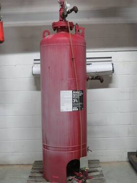 106914 Ansul Inc. Vertical Bladder Tank 155 Gallon Approximate Used