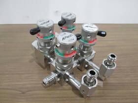 Ap4625sm Aptech Az/54 Pl225 4 Manual Diaphragm Valve Manifold Assy With Valves Used