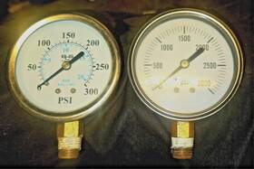 Bcs 445000256232 2 3000 Psi Glycerin Liquid Filled Hydraulic Pressure Gauges 2.5 Inch Dial Size