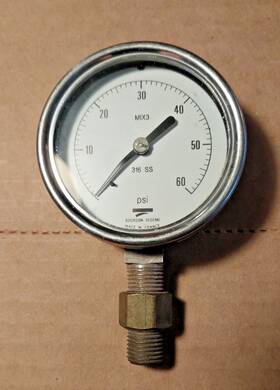 Bourdon Mix3 Sedeme 60 Psi Pressure Gauge