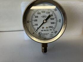Brcw-101fire Brc 300psi Pressure Gauge 3 1/2 Inch Dial Non Magnetic Stainless Steel W-101 Fire
