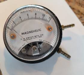 1120-5 Dwyer F.d. Mfg. Magnehelic Inches Of Water Vintage