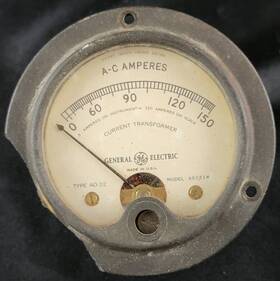 Abs21m Ge General Electric A-c Amperes Gauge 0-150 - Vintage