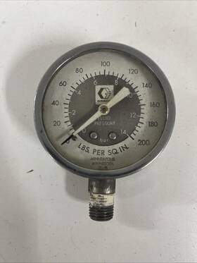 120300 Graco Fluid Pressure Gauge 200 Psi Stainless Steel