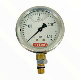 Ng63 Hydac 400 Bar Pressure Gauge Manometer Glycerin Filled Stainless Steel