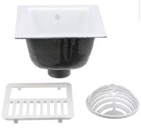 Fd2375-nh3-h Industries Fd2375 12 Inch X12 Floor Sink Body Dome Strainer And P1900 Grate- Cracked