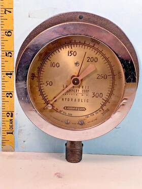 1428 J.e. Lonergan Lake Erie Machinery Buffalo New York Hydraulic Pressure Gauge Steampunk