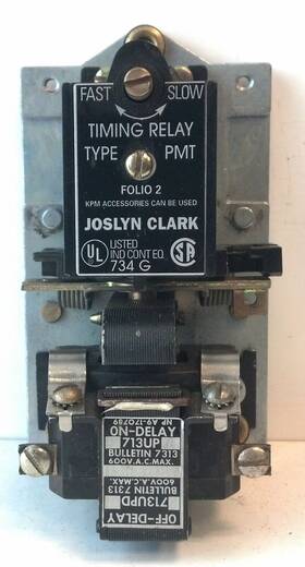 713upa Joslyn Clark 110-120 V Ac Coil Pmt Pneumatic Timing Relay