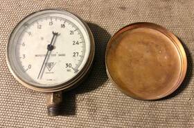 G-2230 Kunkle 3-1/2 Inch Indikator Inspectors Test Gauge Brass - Usa