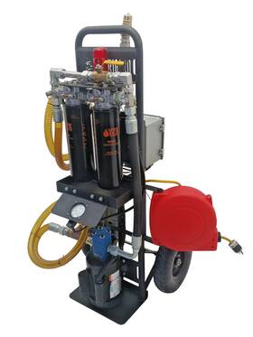 Lghtd5745zhzq40r4bosz Lubrigard Portable Hand Truck Oil Filter Cart 5 Gpm 1hp Motor 1 Inch Hoses