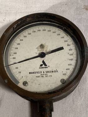 1gt-173 Mansfield And Green Usaf Test Gauge 5000 Psi Ametek Untested