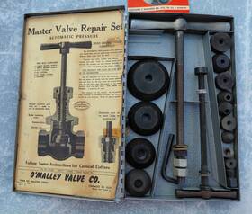 100494 Omalley Oftmalley Master Valve Repair Set In Original Metal Case Insert 1936