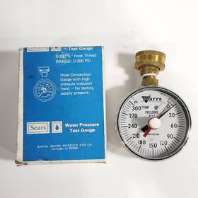 33276 Sears Water Pressure Gauge 0-300 Psa 3/4 Inch Hose Thread Usa Made