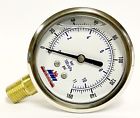 Sg-w160l Nni Psi Dial Stainless Glycerin Filled Pressure Gauge Npt Lower