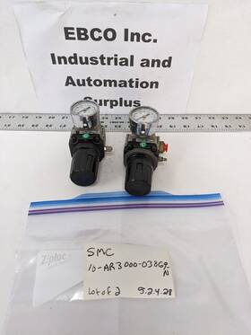 10-ar3000-03bg9-n Smc Pneumatic Regulator And Gauge Lot Of 2