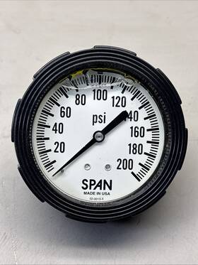 Span 02-0013-x Industrial Pressure Gauge 200 Psi To 2 1/2 In Dial 1/4 Npt Male