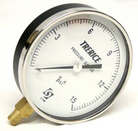 52-2988 Trerice Pressure Gauge 15 Psi Used