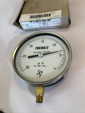 600cb Trerice Ho 4.5 Inch Vacuum Gauge 30-0 Hg 1/4 Npt In Box