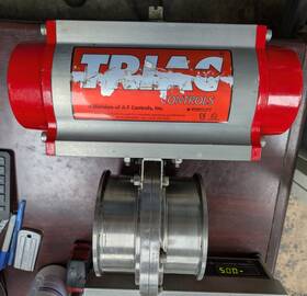 2r500sr Triac Pneumatic Actuator 40-100 Psi Size 500 With Butterfly Valve