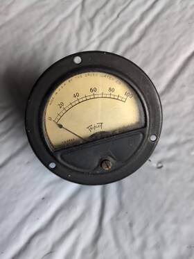 Ks-8824 Triplett Vintage 0-100 Electrical Gauge Panel Meter Steampunk Sm. Round