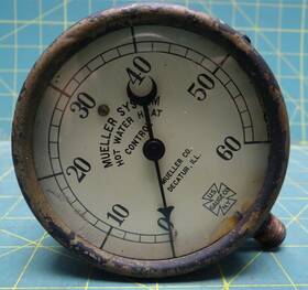 Ad696 U.s. Gauge Vintage Usg Mueller System Hot Water Heat Control 3-1/2 Inch P/n