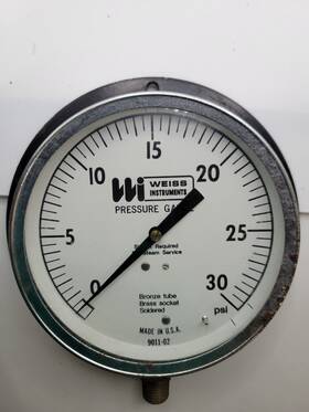 9011-02 Weiss 9011-04 Pressure Gage 100 Psi Bronze Tube