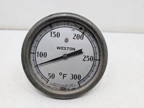 222d Weston Vintage 5 Inch Machine Temperature Gauge 300 Degree Temp Antique Clock Face