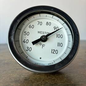 P-675r Weston Vintage 30 - 120 Degree F 5 Inch Round Temperature Gauge Usa