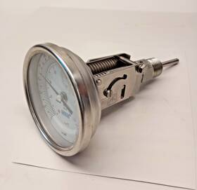 8100zrov Wika Used Temperature Gauge 3.25 Dial Back Mount Adjustable Stem 1/2npt