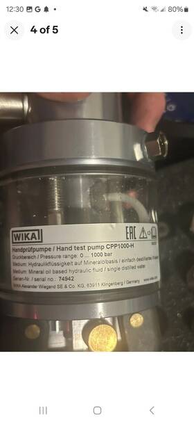 Cpp1000-h Wika Hand Test Pump Cpp 1000-h And Fittings Hard Plastic Case W O The Gauge