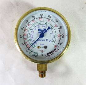 R-502 Yellow Jacket R-502/ R-12/ Flutterless Gauge F/ Psi/ R-22 2-7/8 Inch Dial