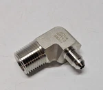 Hfs 304SS Hydraulic 37 Flare To 90 Pipe Adapter 1/4" Male Jic X 1/2" Npt. Fixed Price $15.00.