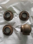 Antique Heavy Brass 90 Degree 2'' Id Bar Foot Rail End, Floor & Corner Brackets. Fixed Price $49.99.