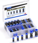 60 Pack Pneumatic Push Connect Air Fittings Set 1/8" To 1/2" Tube Quick. Fixed Price $34.58.