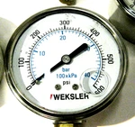 Pressure Gauge Liquid Filled, Weksler, BY12YPM4LW, 2.5", 0-600 Psi, 1/4" Npt. Fixed Price $18.50.