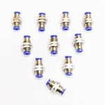 10PC One Touch Push Fittings Bulkhead Union 1/4"OD Mettleair MTM1/4. Fixed Price $24.99.