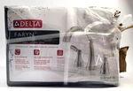 New Open Box Delta Faryn Handle Widespread Bathroom Faucet 35822LF-SS Nickel. Fixed Price $63.99.