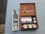 Lot Of 12 Vintage Industrial Gauges , Etc. Steampunk With Cigar Box. Fixed Price $59.99.