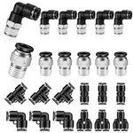 Qituo Push To Connect Fittings KITS,8MM Tube Od X 1/4 Inch Npt Thread Male El.... Fixed Price $28.91.