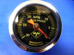 Marshall Gauge 0-30 Hg Vacuum 1.5" Midnight Chrome Liquid Filled Shock Proof 1/8. Fixed Price $29.95.