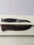 Vintage Ka-bar 1233 Usa Little Finn Hunting Knife W/ Original Leather Sheath. Fixed Price $99.99.