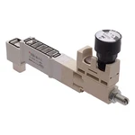 Smc SY30M-N5-P-3 Interface Regulator, 3-POSITION, 14-100PSI Set, 0-150PSI Gauge. Fixed Price $30.00.