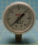 National Cylinder Gas 2" Pressure Gauge, P/n 100102-18, Range To 60 Psi. Fixed Price $8.49.