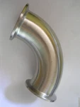 Vne 3-A 316L Stainless Steel 1-1/2" Sanitary Clamp 90 Elbow Fitting (3-3/4" H). Fixed Price $23.99.
