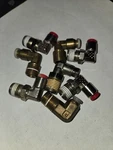 8 Parker Prestolok And Nycoil 1/4" Tube By Npt 90 Elbows. Fixed Price $21.00.