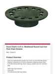 Sioux Chief Mfg 866-S3I Cast Iron Bell Housing Floor Drain Cover. Fixed Price $9.99.