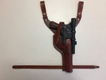 Star Wars Brown DL-44 Drop Leather Holster Pilot Anh Han Solo For Rubies Blaster. Fixed Price $65.00.