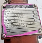 Farris 2850 Relief Valve 3/4" X 1" 300PSI 49GPM Temperature Range: -20 F-400. Fixed Price $139.95.